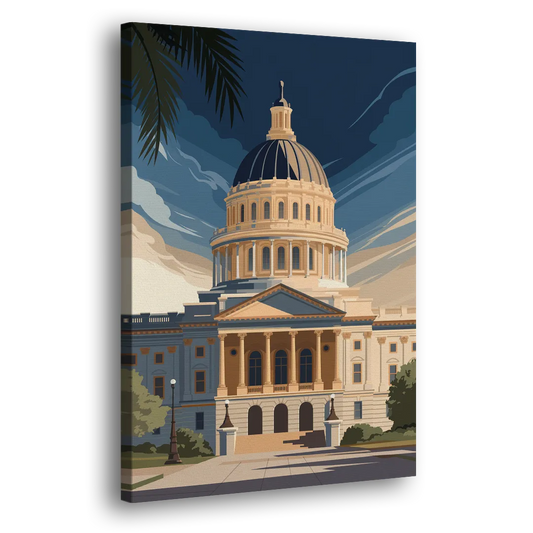 Sacramento Capitol Building Side - Canvas Wall Art