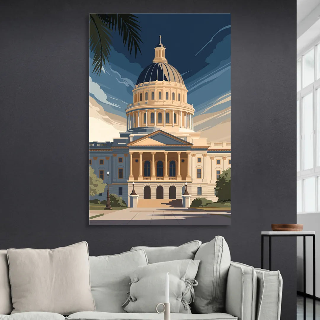 Sacramento Capitol Building Sitting Room - Canvas Wall Art