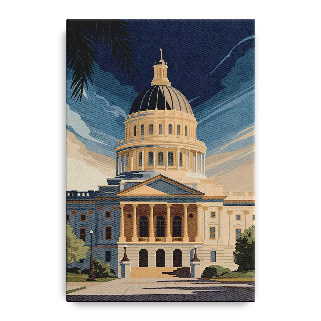 Sacramento Capitol Building Front - Canvas Wall Art