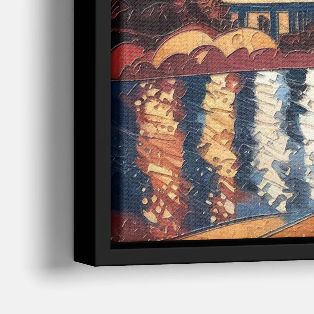 Sacramento Golden Hour Skyline - Close-Up Black Frame Canvas