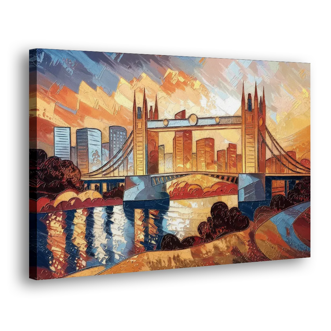 Sacramento Golden Hour Skyline Side - Canvas Wall Art