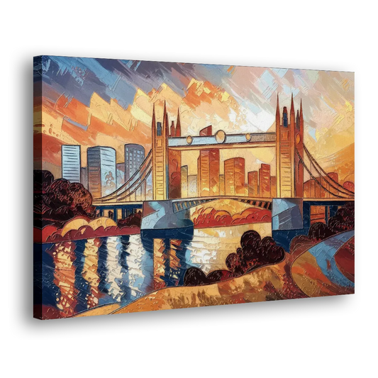 Sacramento Golden Hour Skyline Side - Canvas Wall Art