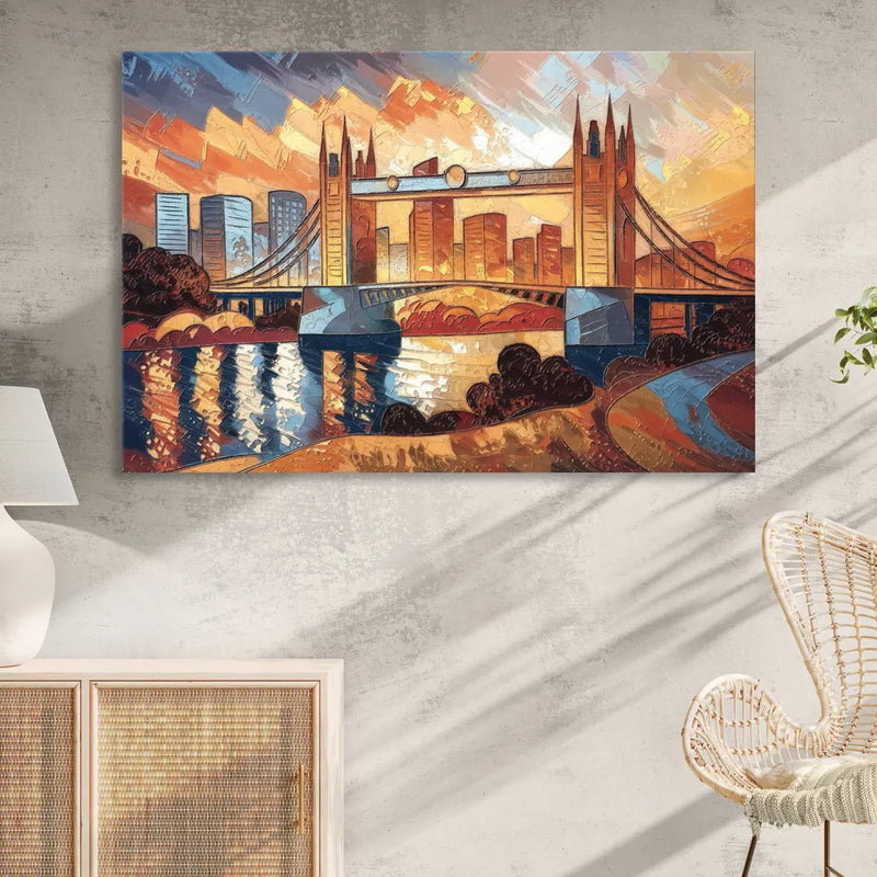 Sacramento Golden Hour Skyline Living Room - Canvas Wall Art