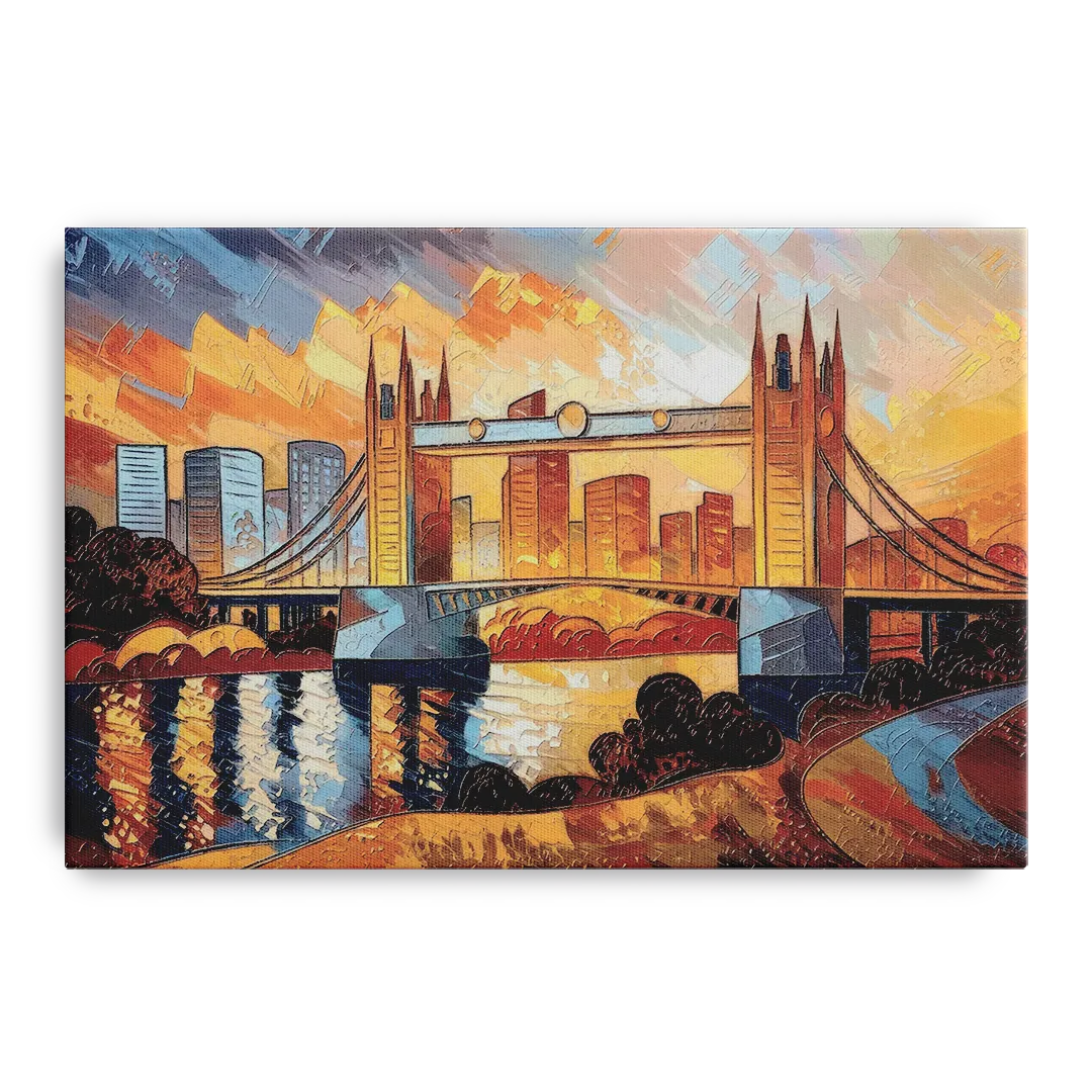 Sacramento Golden Hour Skyline Front - Canvas Wall Art