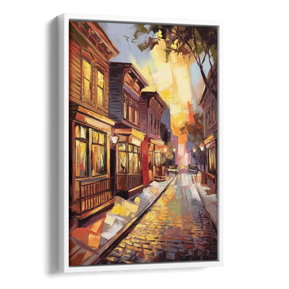 Sacramento Historic Old Town Side - White Canvas Wall Art