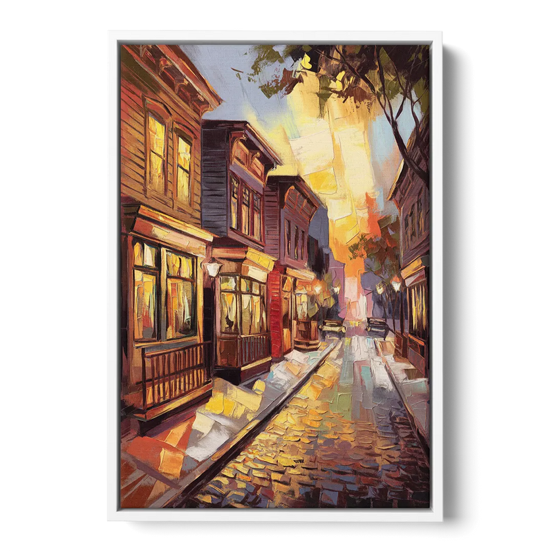 Sacramento Historic Old Town Front - White Canvas Wall Art