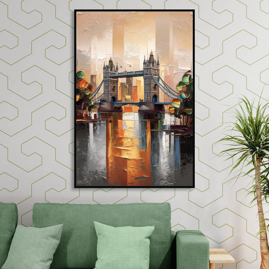 Sacramento Riverfront View Living Room - Black Canvas Wall Art