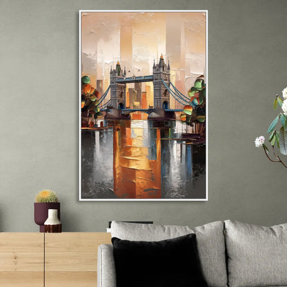 Sacramento Riverfront View Living Room - White Canvas Wall Art