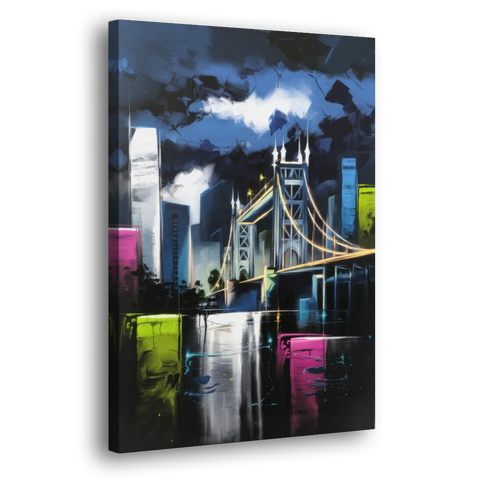 Sacramento Urban Street Art - Canvas Wall Art - Side