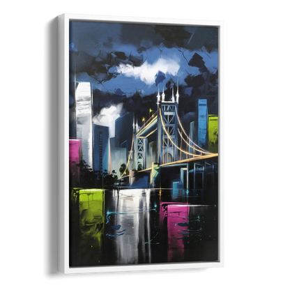 Sacramento Urban Street Art Side - White Canvas Wall Art
