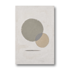 Sage Green Abstract Art with a Dry Grass Circle - Canvas Wall Art - Front