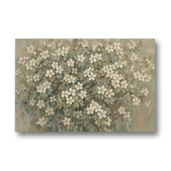 Sage Green Botanical Wall Art of Hedgerow Blossoms - Canvas Wall Art - Front
