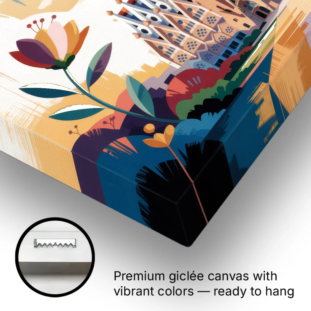 Sagrada Familia Splendor - Canvas Wall Art - Gallery Wrap Corner