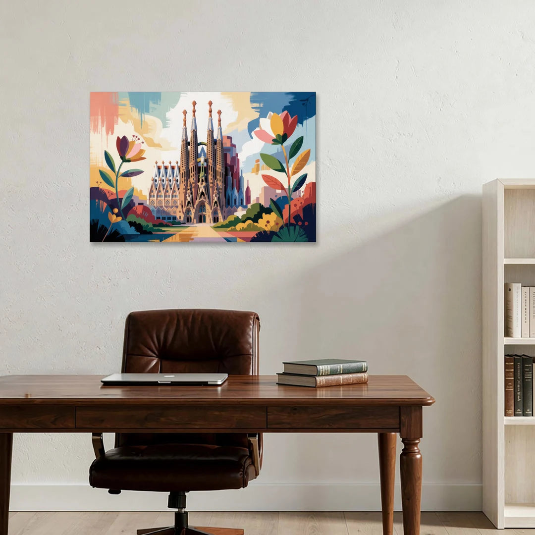 Sagrada Familia Splendor - Canvas Wall Art - Office - 36x24