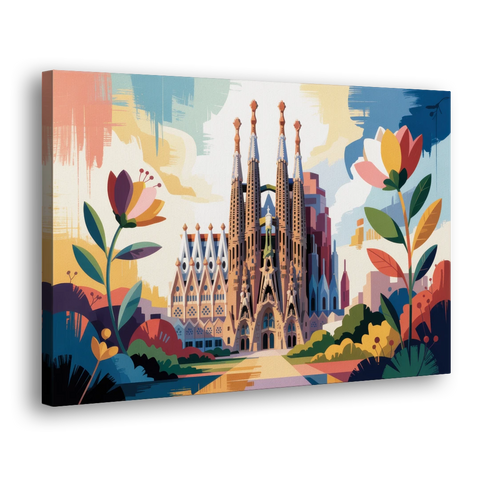 Sagrada Familia Splendor - Canvas Wall Art - Side