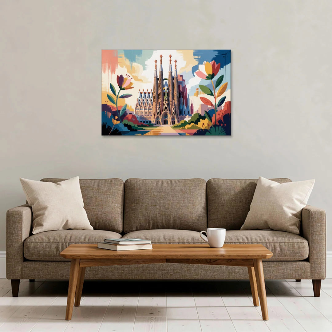 Sagrada Familia Splendor - Canvas Wall Art - Sofa - 36x24