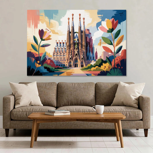 Sagrada Familia Splendor - Canvas Wall Art - Sofa - 60x40