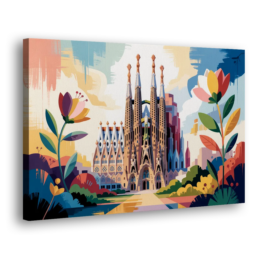 Sagrada Familia Splendor Side - Canvas Wall Art