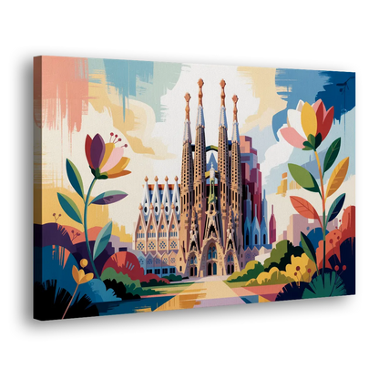 Sagrada Familia Splendor Side - Canvas Wall Art