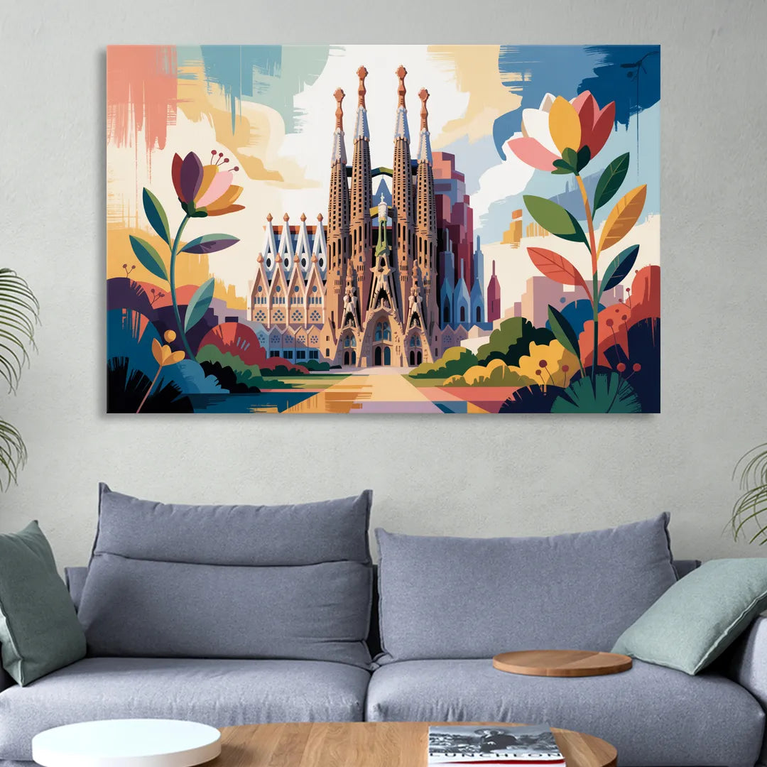 Sagrada Familia Splendor Living Room - Canvas Wall Art