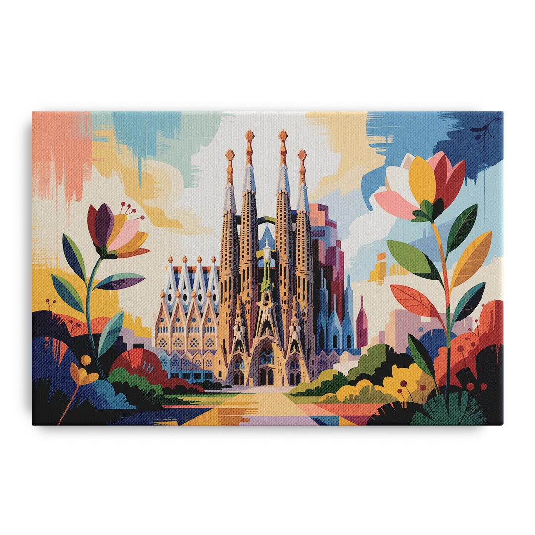 Sagrada Familia Splendor Front - Canvas Wall Art