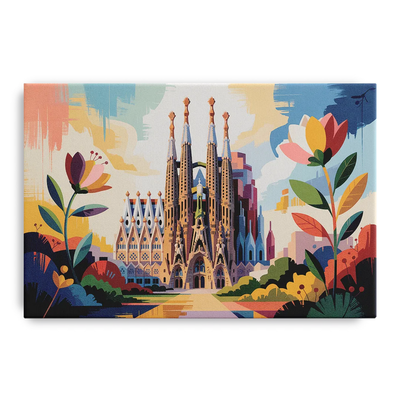 Sagrada Familia Splendor Front - Canvas Wall Art