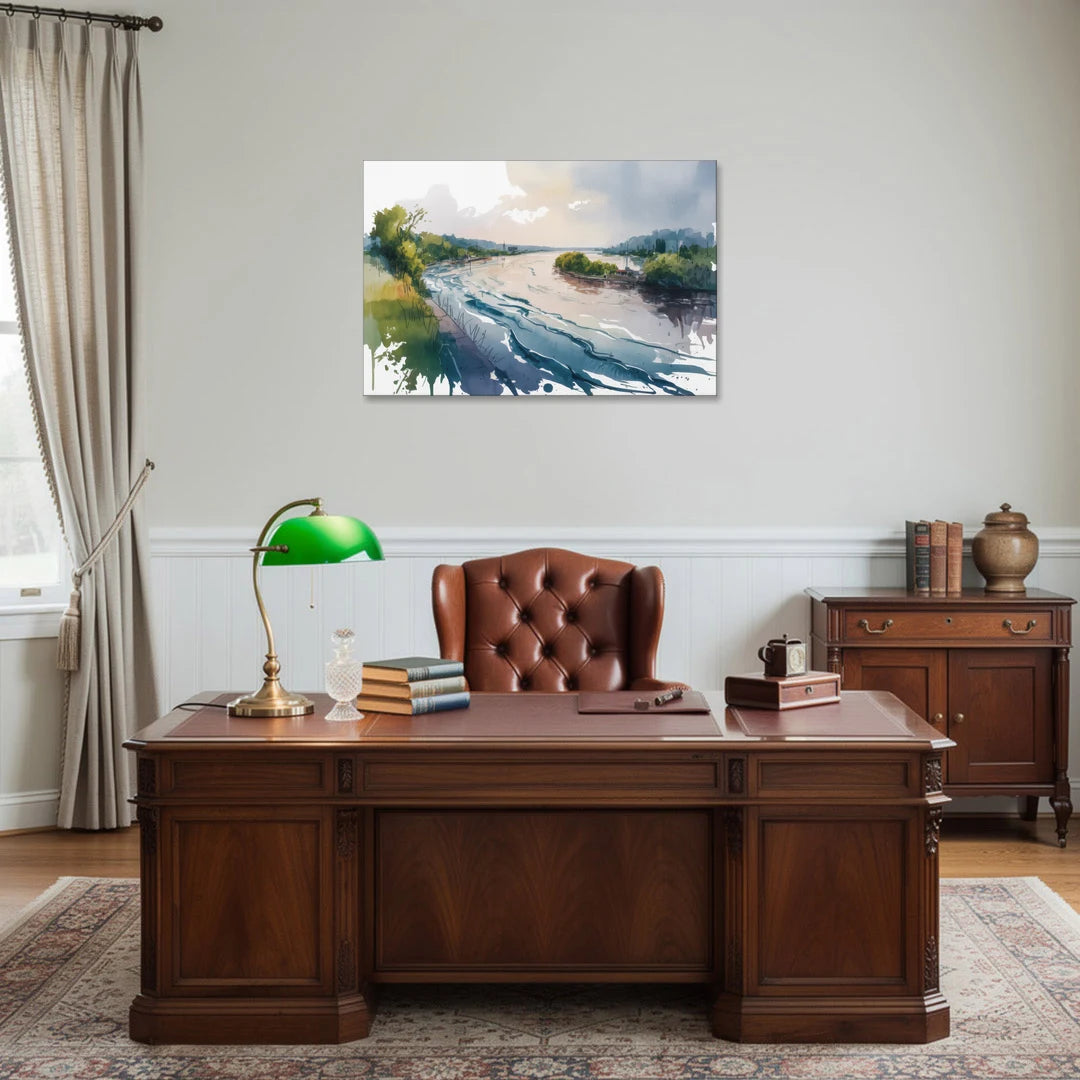 Saint Lawrence River View - Canvas Wall Art - Office - 36x24