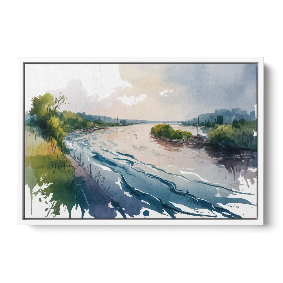 Saint Lawrence River View Front - White Canvas Wall Art
