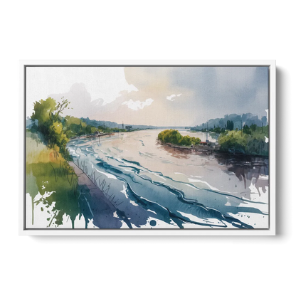 Saint Lawrence River View Front - White Canvas Wall Art