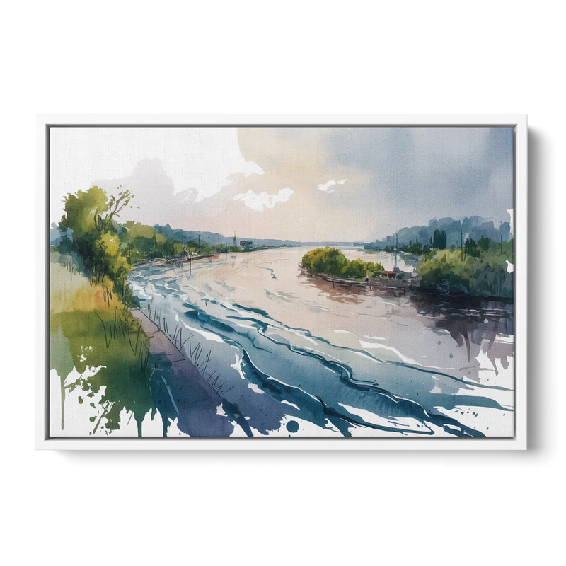 Saint Lawrence River View Front - White Canvas Wall Art