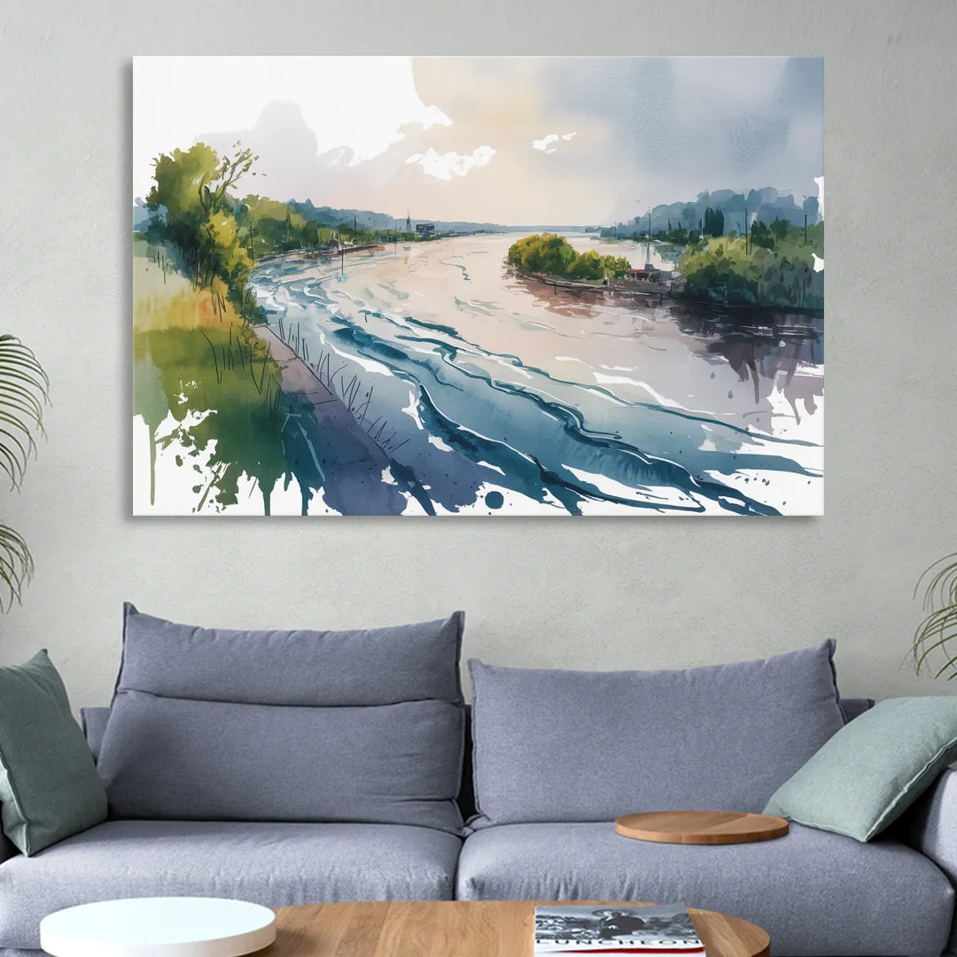 Saint Lawrence River View Living Room - Canvas Wall Art