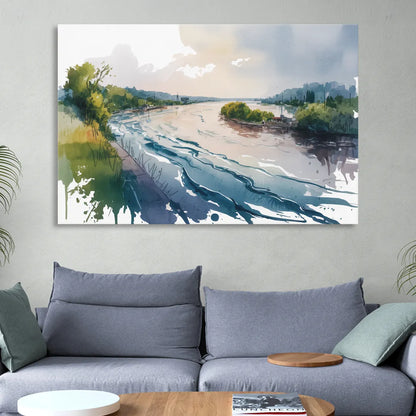 Saint Lawrence River View Living Room - Canvas Wall Art