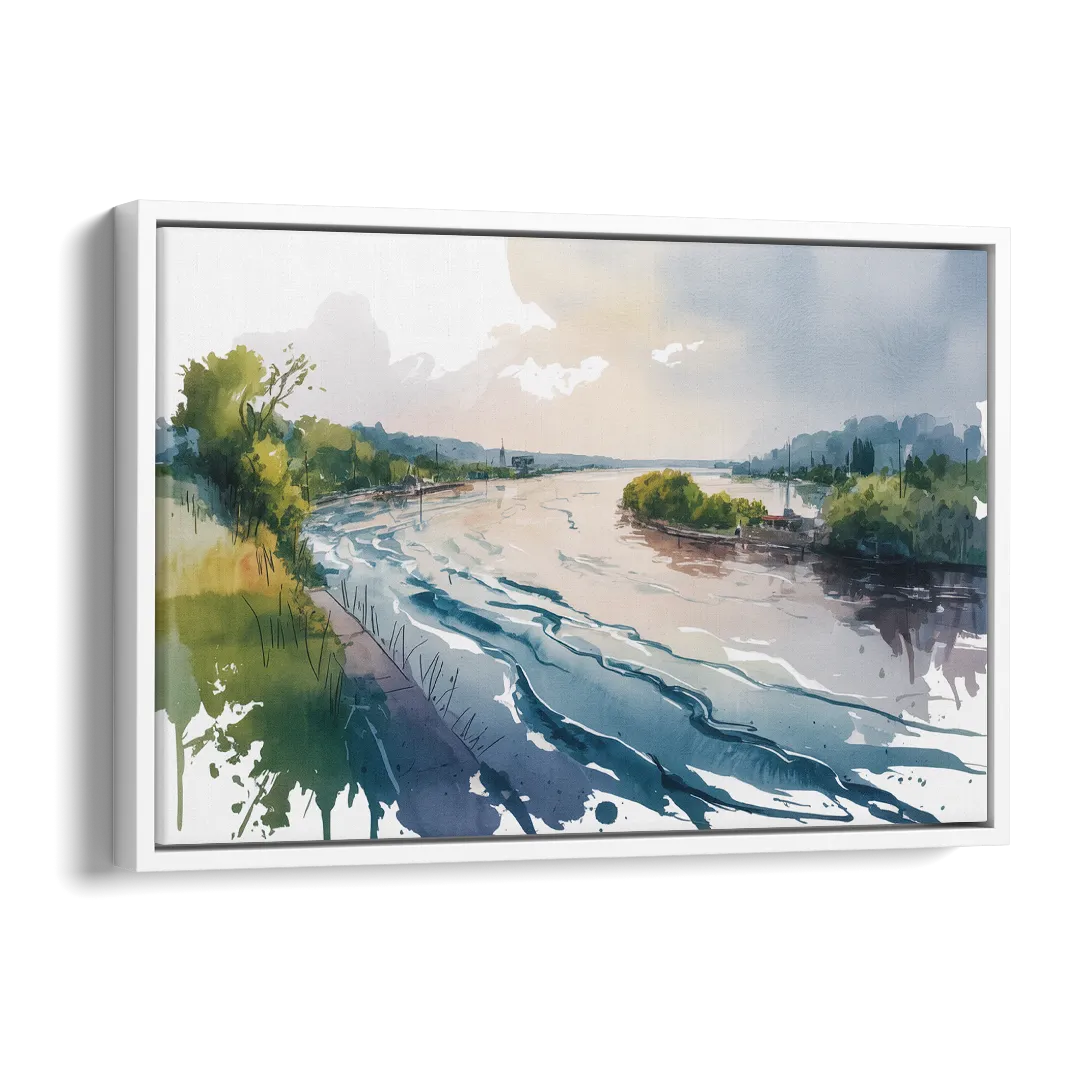 Saint Lawrence River View Side - White Canvas Wall Art