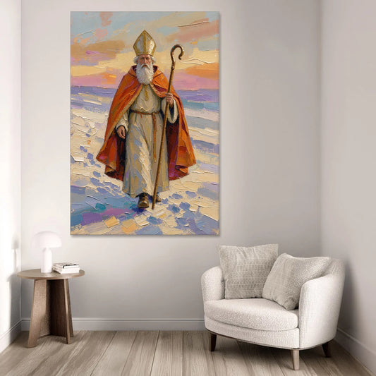 Saint Nicholas Painting at Golden Hour - Canvas Wall Art - Sofa - 40x60