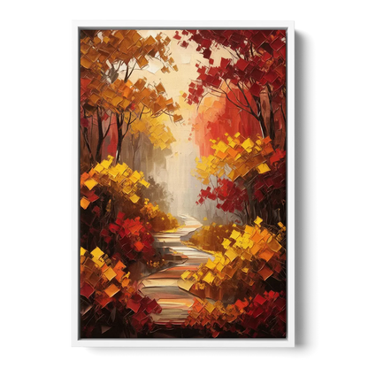 Salem Autumn Forest Front - White Canvas Wall Art