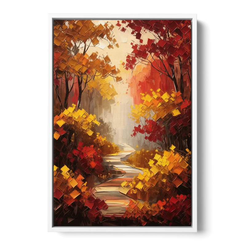 Salem Autumn Forest Front - White Canvas Wall Art