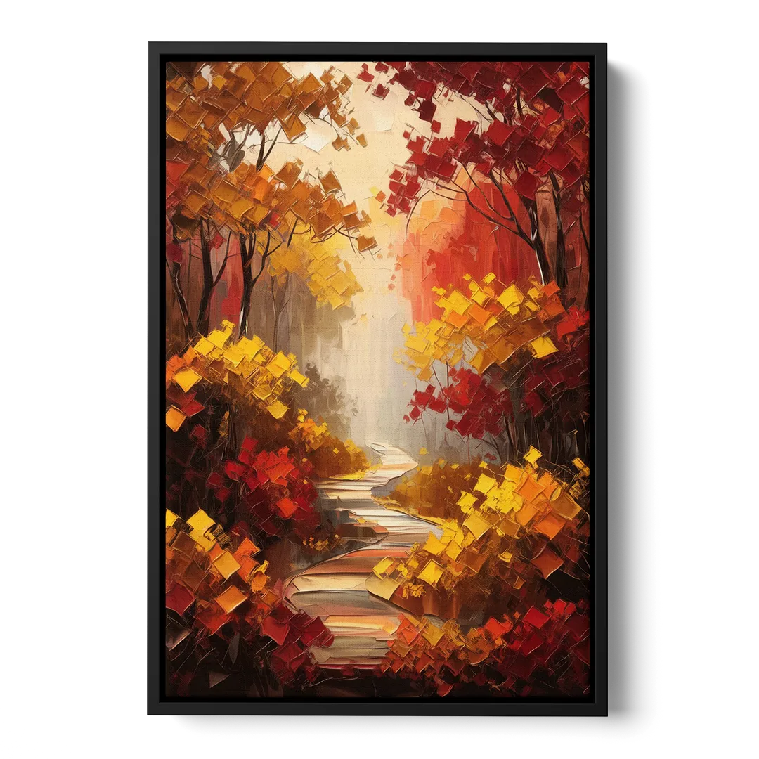 Salem Autumn Forest Front - Black Canvas Wall Art