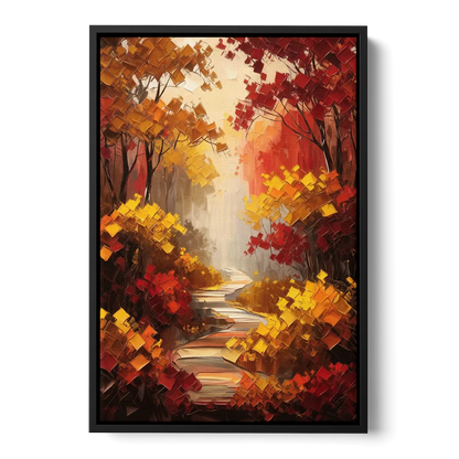 Salem Autumn Forest Front - Black Canvas Wall Art