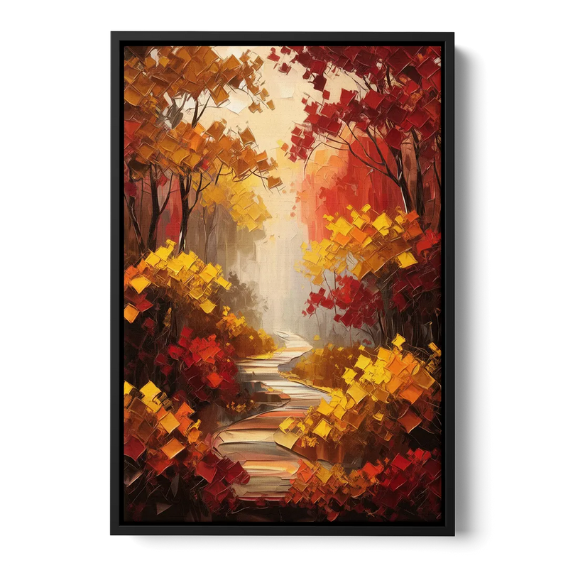 Salem Autumn Forest Front - Black Canvas Wall Art