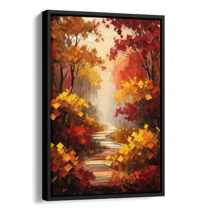 Salem Autumn Forest Side - Black Canvas Wall Art