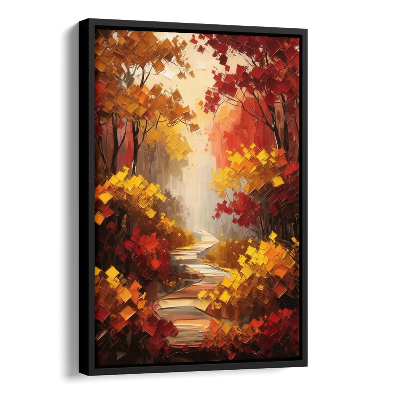 Salem Autumn Forest Side - Black Canvas Wall Art