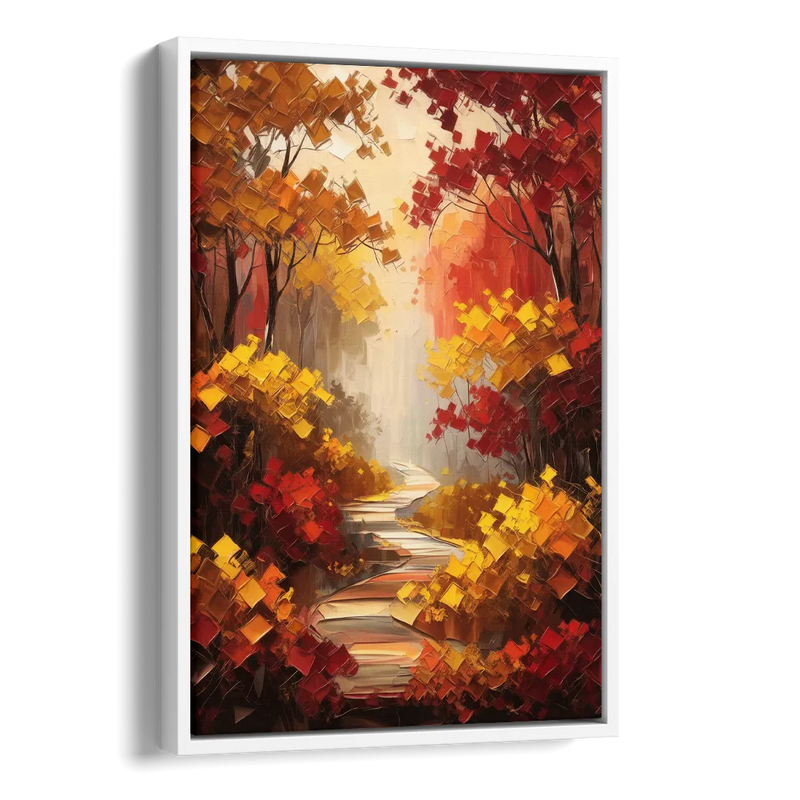 Salem Autumn Forest Side - White Canvas Wall Art