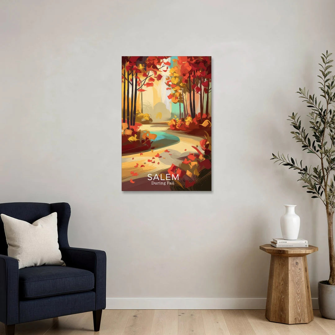 Salem Fall Foliage - Canvas Wall Art - Sofa - 24x36