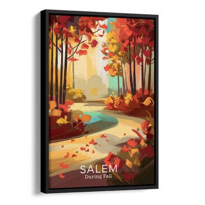 Salem Fall Foliage Side - Black Canvas Wall Art