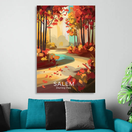 Salem Fall Foliage Living Room - Canvas Wall Art