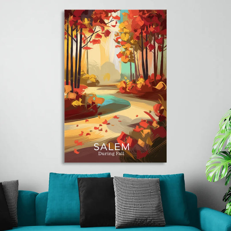 Salem Fall Foliage Living Room - Canvas Wall Art