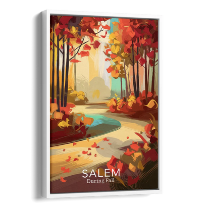 Salem Fall Foliage Side - White Canvas Wall Art