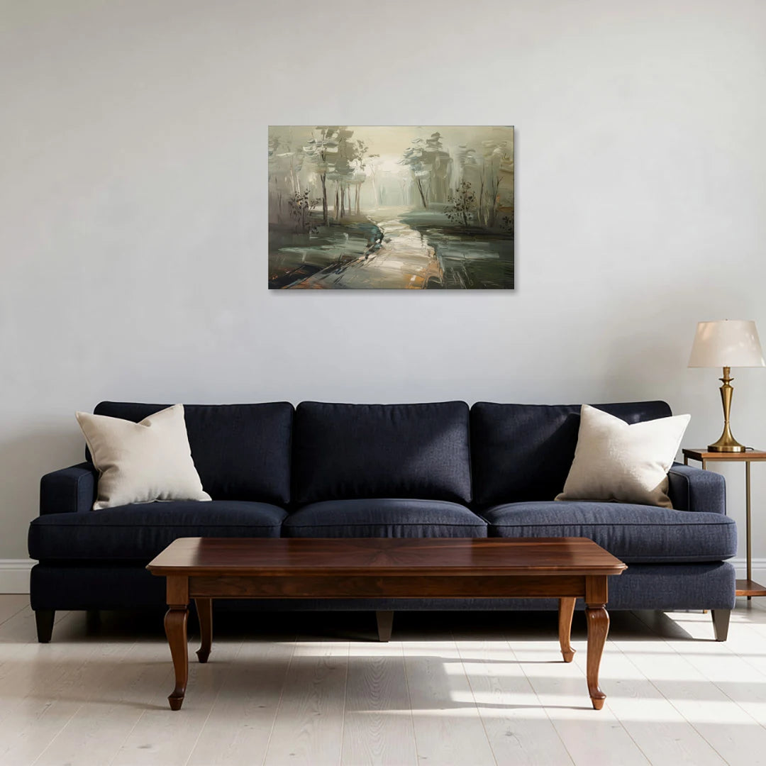 Salem Foggy Morning - Canvas Wall Art - Sofa - 30x20
