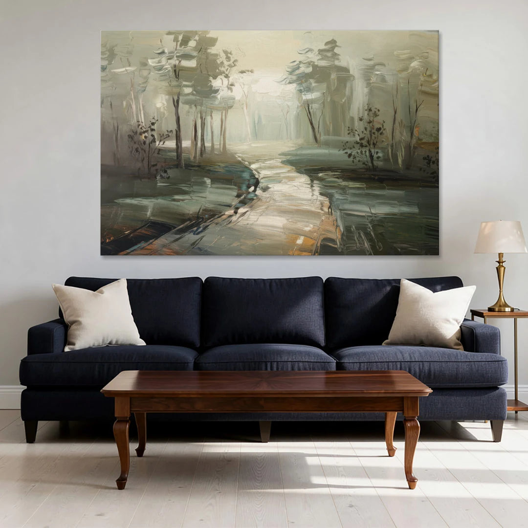 Salem Foggy Morning - Canvas Wall Art - Sofa - 60x40