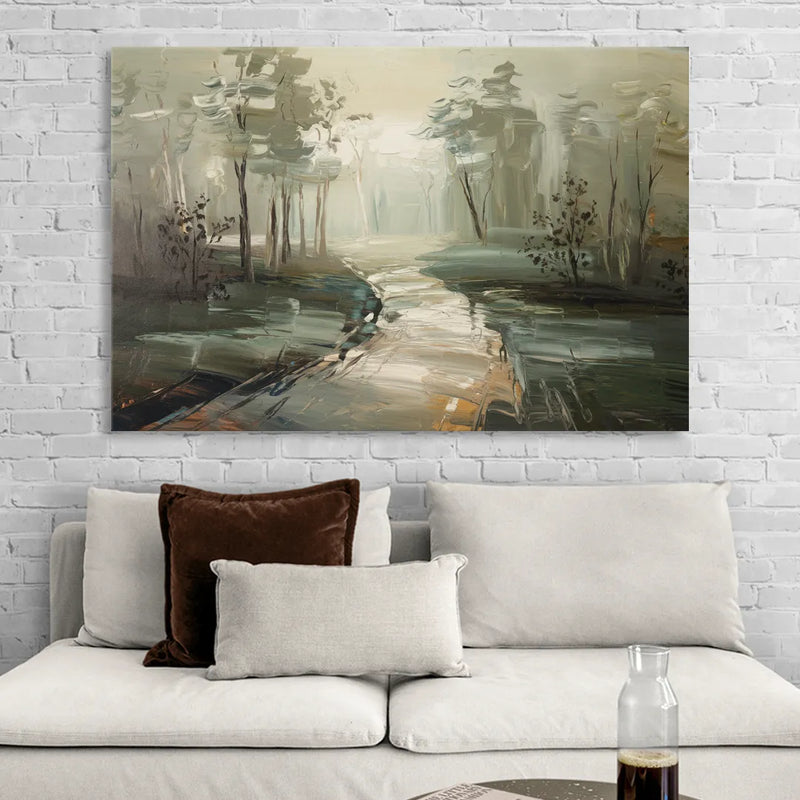 Salem Foggy Morning Sitting Room - Canvas Wall Art